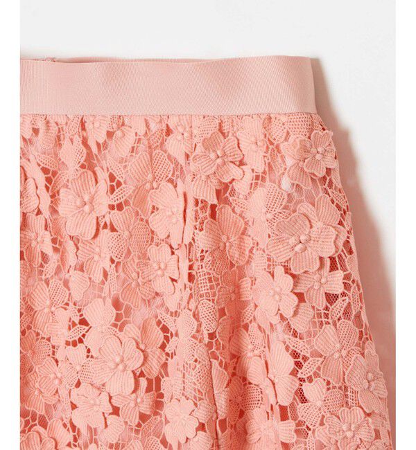 LOULOU WILLOUGHBY「【LOULOU WILLOUGHBY】ケミカルフラワーレーススカート」|フレア|