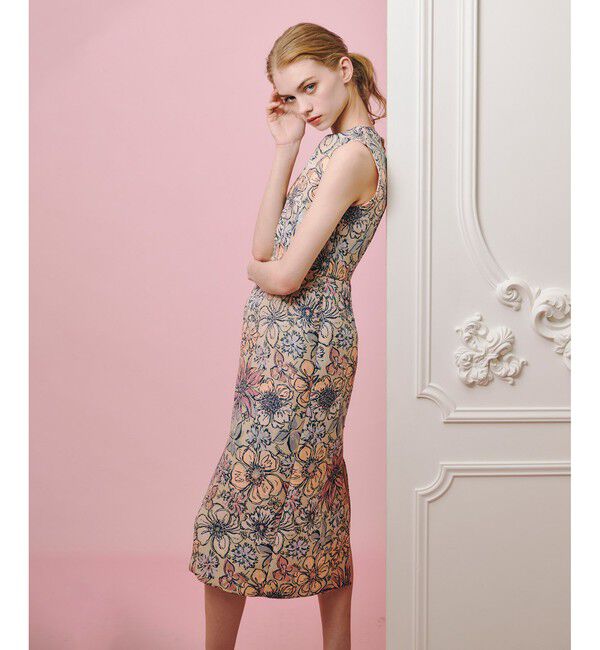 LOULOU WILLOUGHBY「【LOULOU WILLOUGHBY】MALHIAフラワージャガードノースリワンピース」|ワンピース|