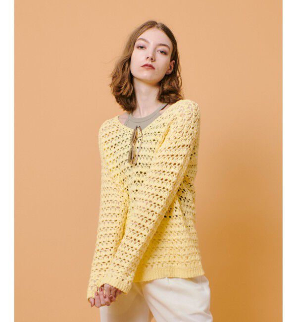 allureville「テープヤーンハンドニットプルオーバー」|ニット・セーター|