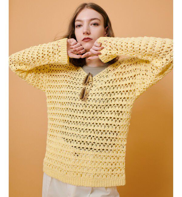 allureville「テープヤーンハンドニットプルオーバー」|ニット・セーター|