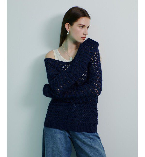 allureville「テープヤーンハンドニットプルオーバー」|ニット・セーター|