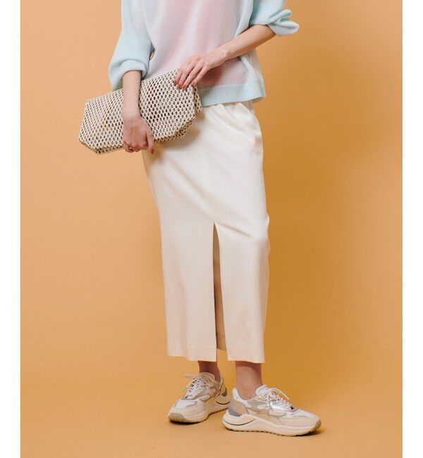 allureville「デニムライクスリットスカート」|タイト|