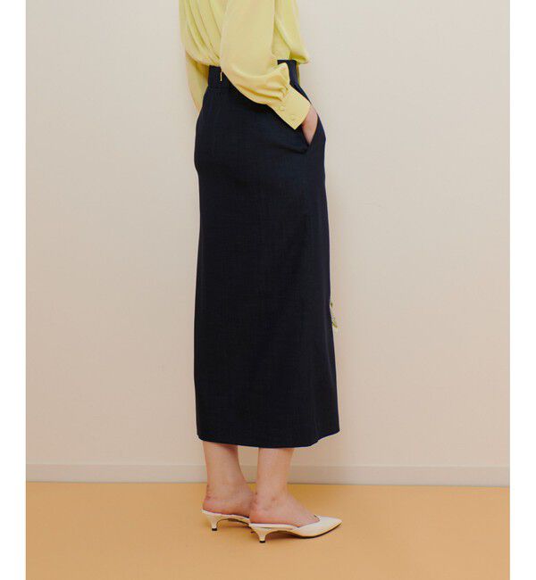 allureville「デニムライクスリットスカート」|タイト|