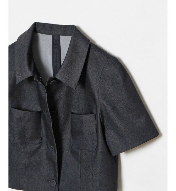 LOULOU WILLOUGHBY「【LOULOU WILLOUGHBY】シャンブレー半袖ジャケット」|テーラードジャケット|