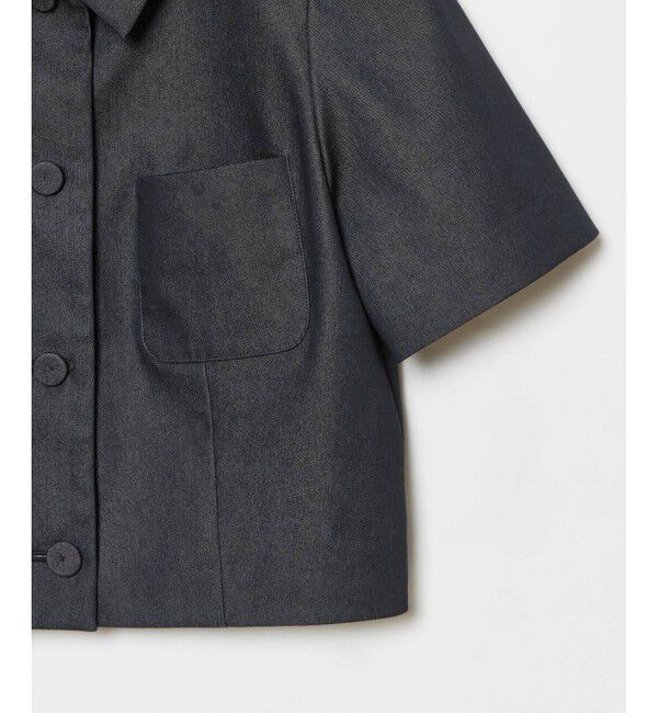 LOULOU WILLOUGHBY「【LOULOU WILLOUGHBY】シャンブレー半袖ジャケット」|テーラードジャケット|