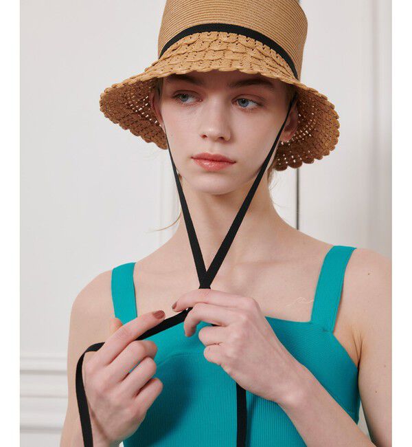 LOULOU WILLOUGHBY「【LOULOU WILLOUGHBY】スカラップブリムバケットハット」|ハット|