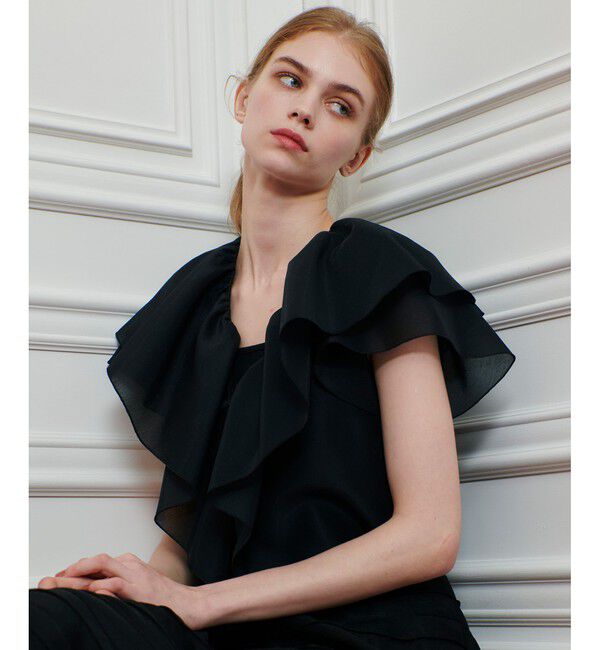 LOULOU WILLOUGHBY「【LOULOU WILLOUGHBY】オーガンジーフリルジャケット」|テーラードジャケット|