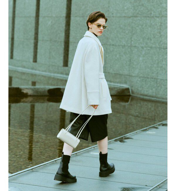 allureville「パイルメルトンデザインＰコート」|ピーコート|