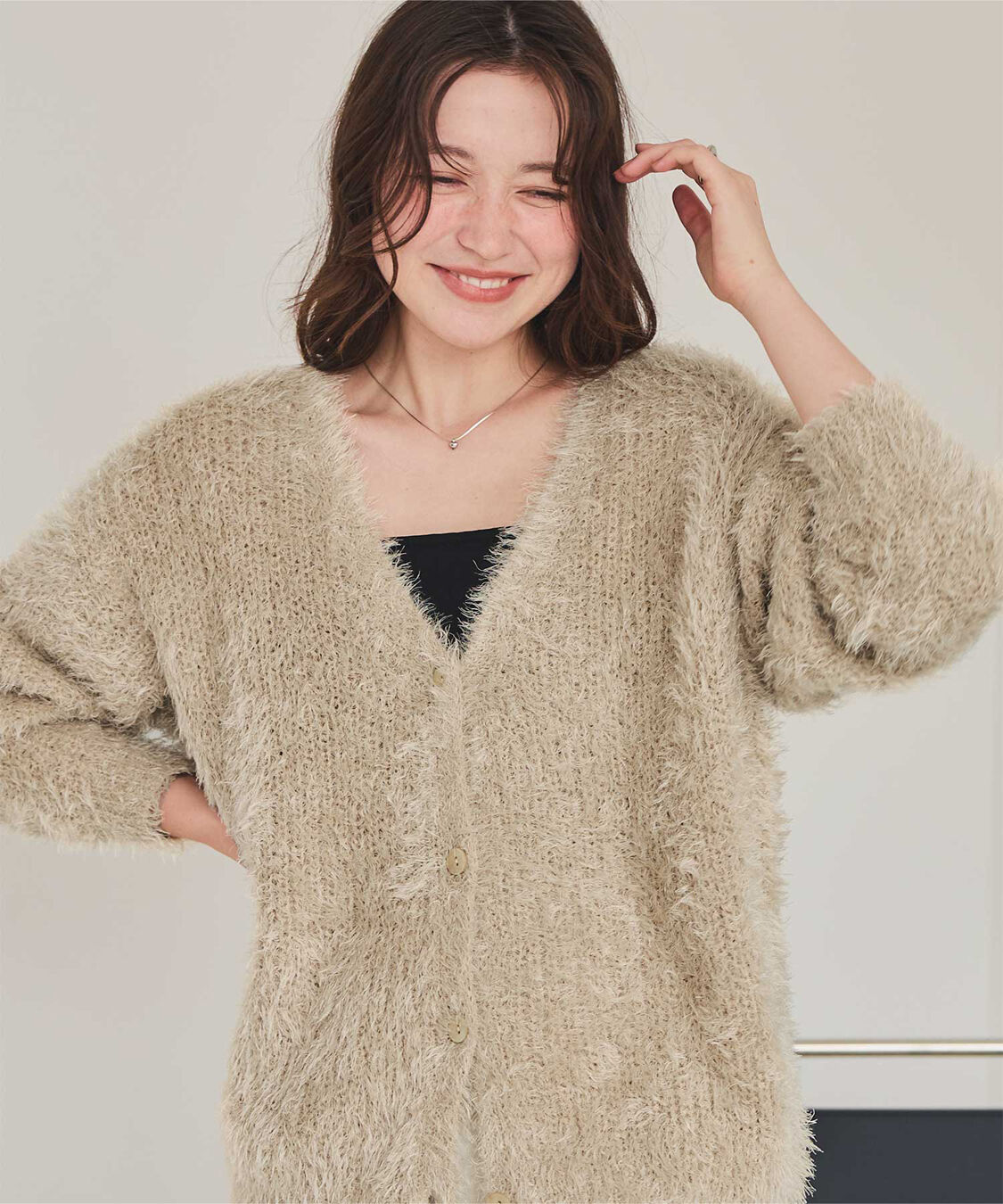 titivate「エアリーシャギーニットカーディガン」|カーディガン|