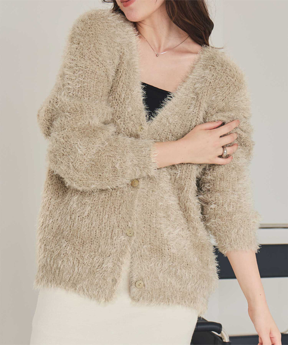 titivate「エアリーシャギーニットカーディガン」|カーディガン|