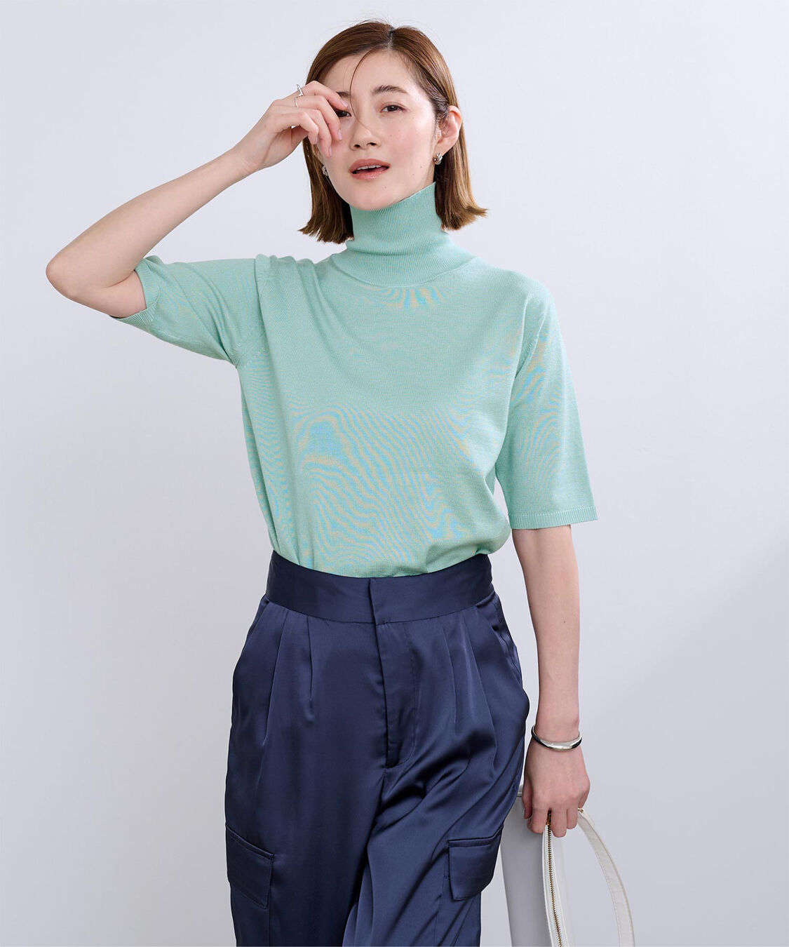 ur's「ハイネックハーフスリーブフィットニット」|ニット・セーター|