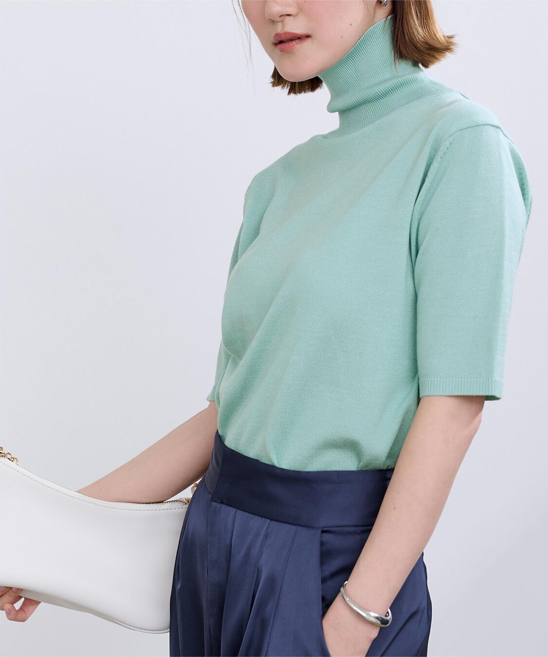 ur's「ハイネックハーフスリーブフィットニット」|ニット・セーター|