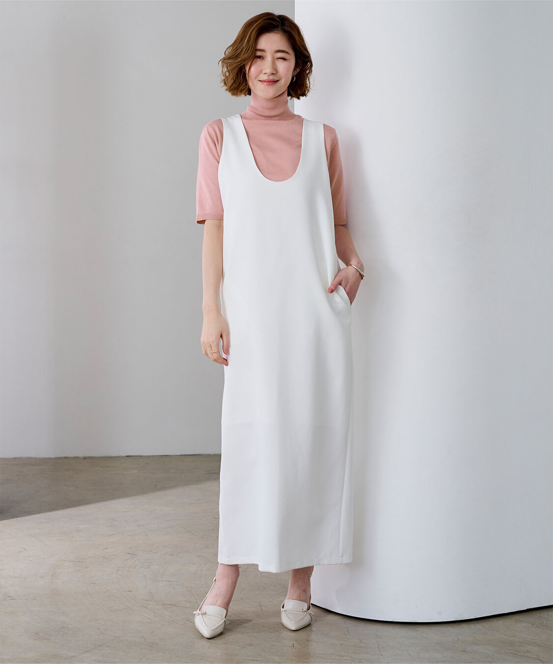 ur's「ハイネックハーフスリーブフィットニット」|ニット・セーター|