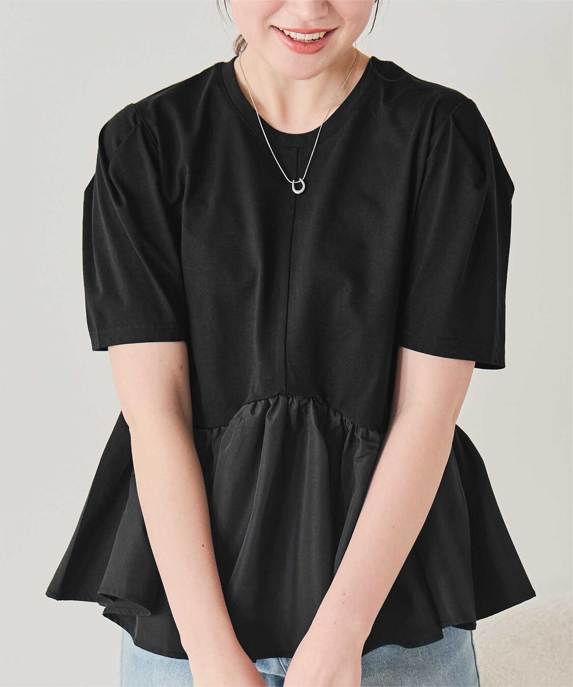 titivate「【サステナブル】カットソードッキングペプラムトップス」|Tシャツ・カットソー|