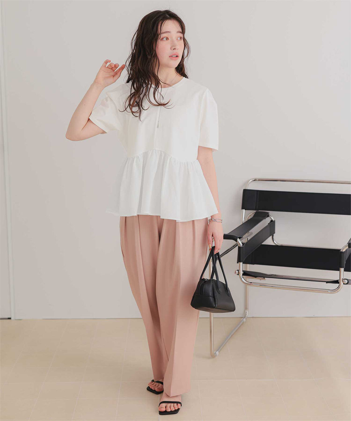 titivate「【サステナブル】カットソードッキングペプラムトップス」|Tシャツ・カットソー|