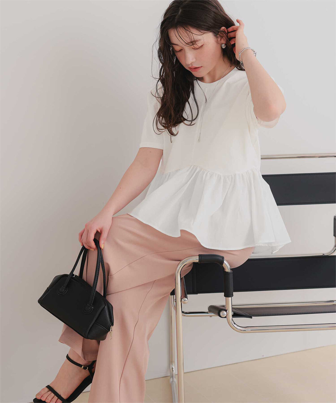 titivate「【サステナブル】カットソードッキングペプラムトップス」|Tシャツ・カットソー|