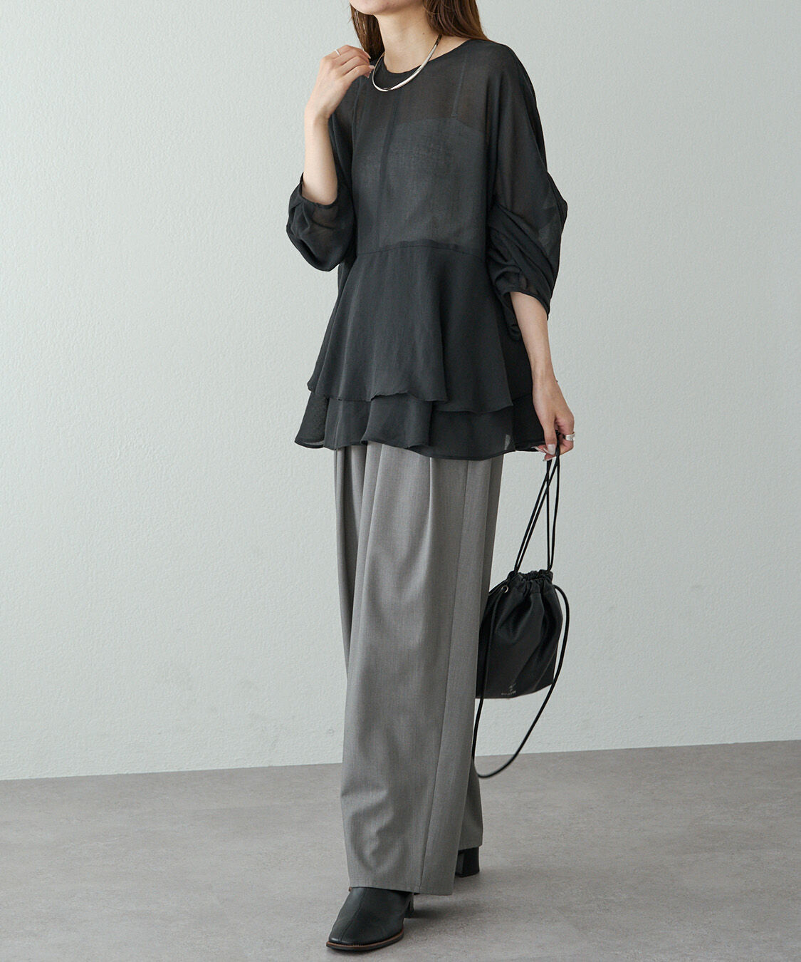  「【新色追加】ツータックウエストゴムストレッチパンツ」|その他|