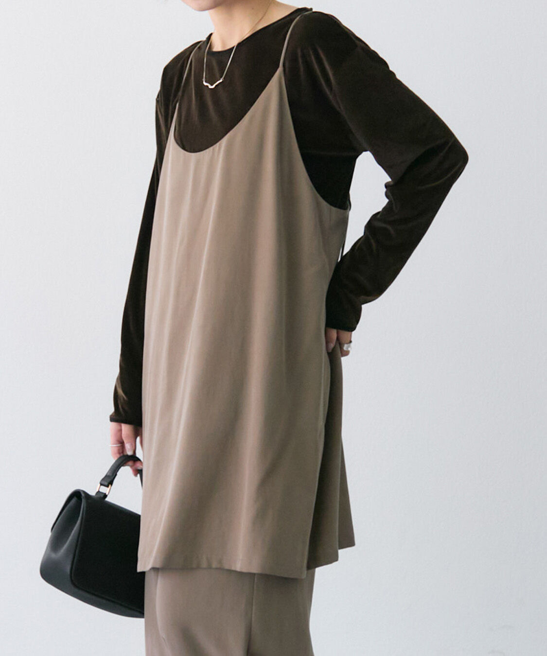  「【着回し力◎/セットアイテム】ソフトツイルキャミチュニック+パンツセット」|その他|