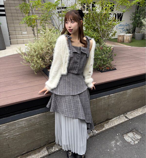  「【LouLoumei】異素材ミックスツイードセットアップ」|その他|