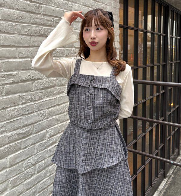  「【LouLoumei】異素材ミックスツイードセットアップ」|その他|