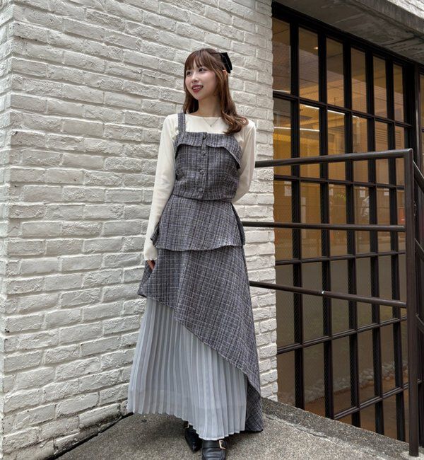  「【LouLoumei】異素材ミックスツイードセットアップ」|その他|