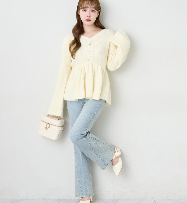  「サイドビジューフレアーデニム」|その他|