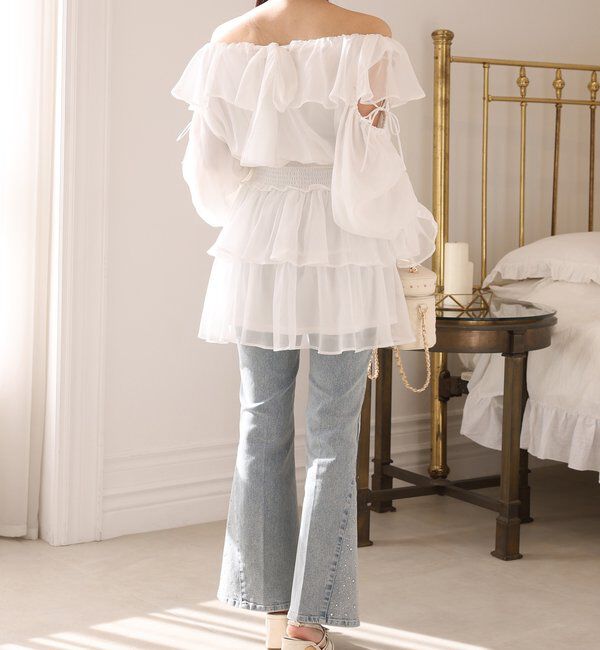  「サイドビジューフレアーデニム」|その他|