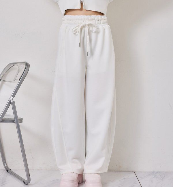  「【セットアップ可能】ウエストレースカットパンツ」|その他|オフホワイト