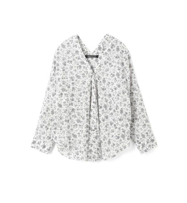 mizuiro ind「mizuiro ind スモールフラワーVネックシャツ」|シャツ・ブラウス|