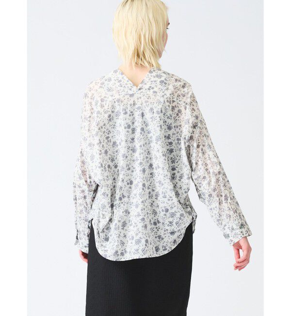 mizuiro ind「mizuiro ind スモールフラワーVネックシャツ」|シャツ・ブラウス|