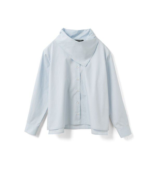 mizuiro ind「mizuiro ind スカーフカラーシャツ」|シャツ・ブラウス|サックス