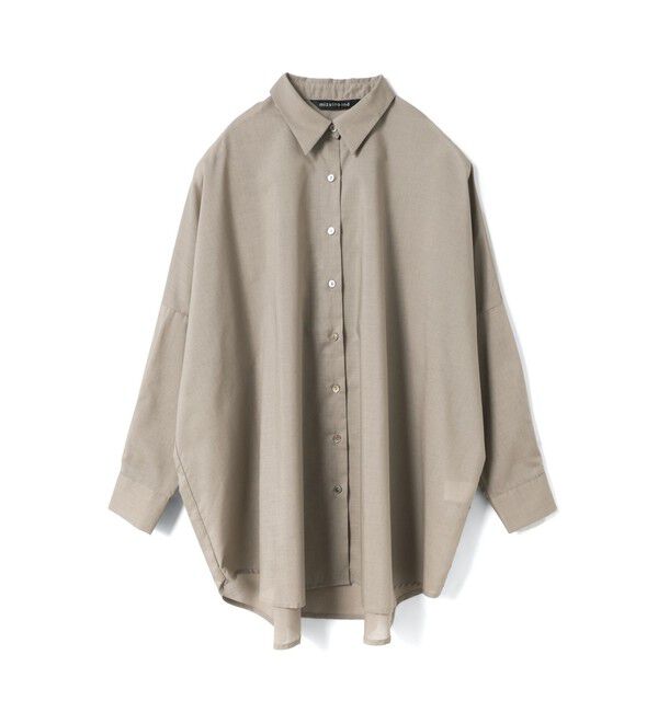 mizuiro ind「mizuiro ind T/Cシアーワイドシャツ」|シャツ・ブラウス|ダークベージュ