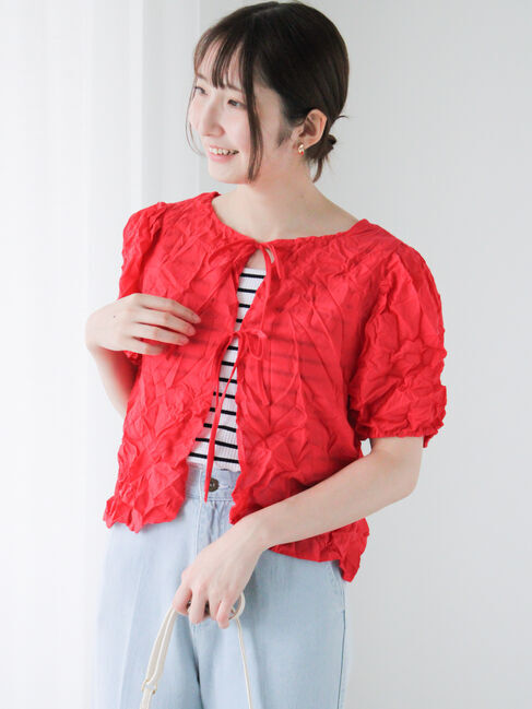 Te chichi TERRASSE「しわ加工前後2WAYブラウス」|シャツ・ブラウス|レッド