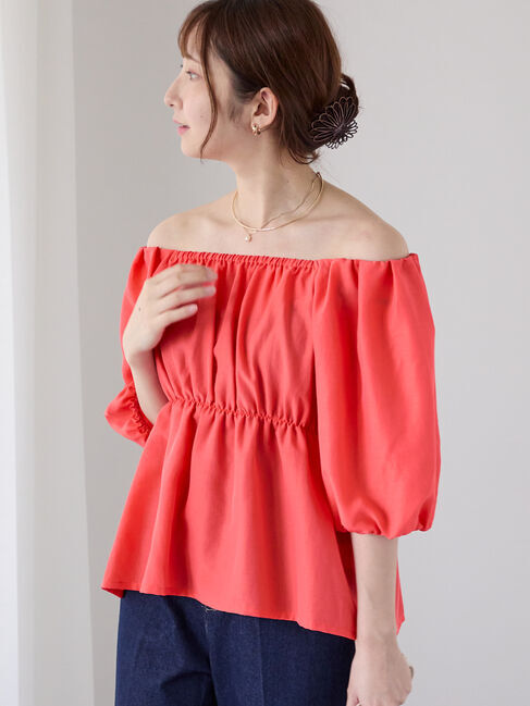 Te chichi TERRASSE「2WAYオフショルブラウス」|シャツ・ブラウス|オレンジ