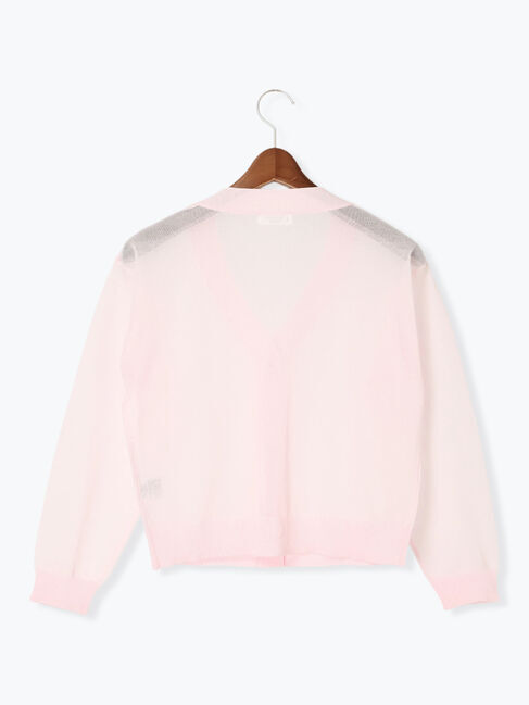 Te chichi TERRASSE「ビジュー付きシアーVネックカーディガン」|カーディガン|