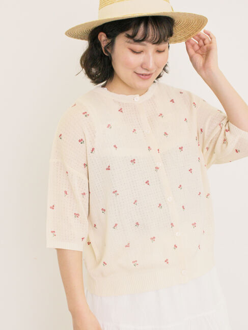 Samansa Mos2「小花柄プリントカーディガン」|カーディガン|