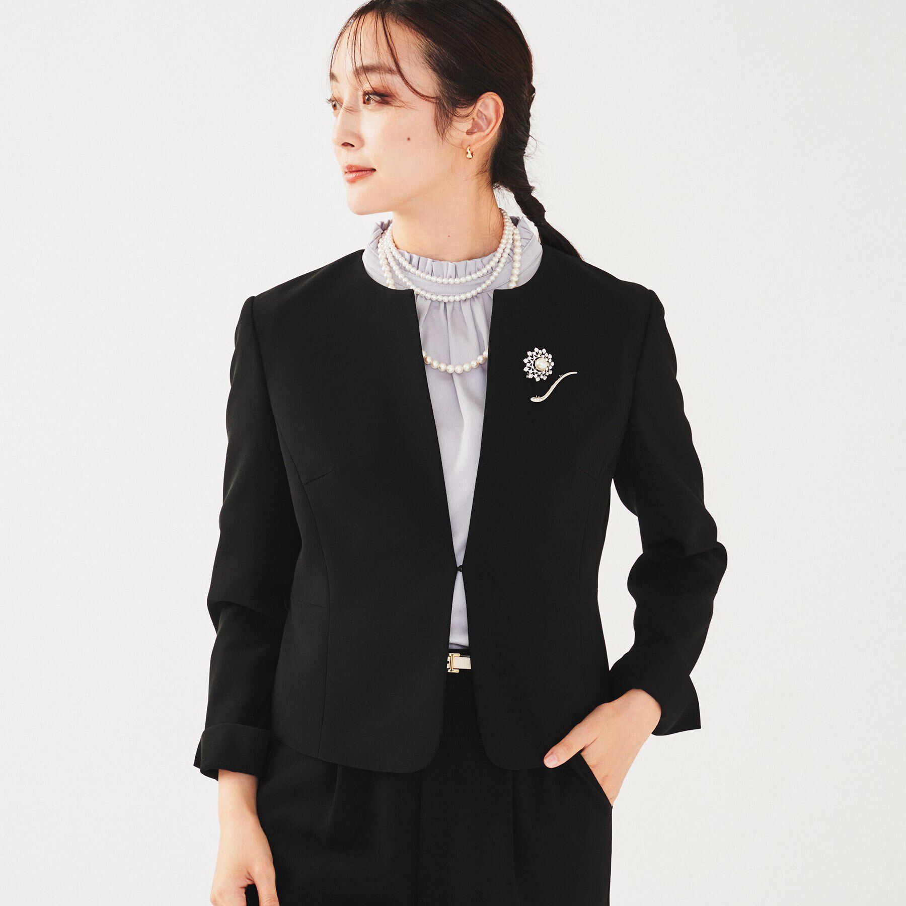 UNTITLED「【通勤スーツ】ノーカラージャケット」|ノーカラージャケット|