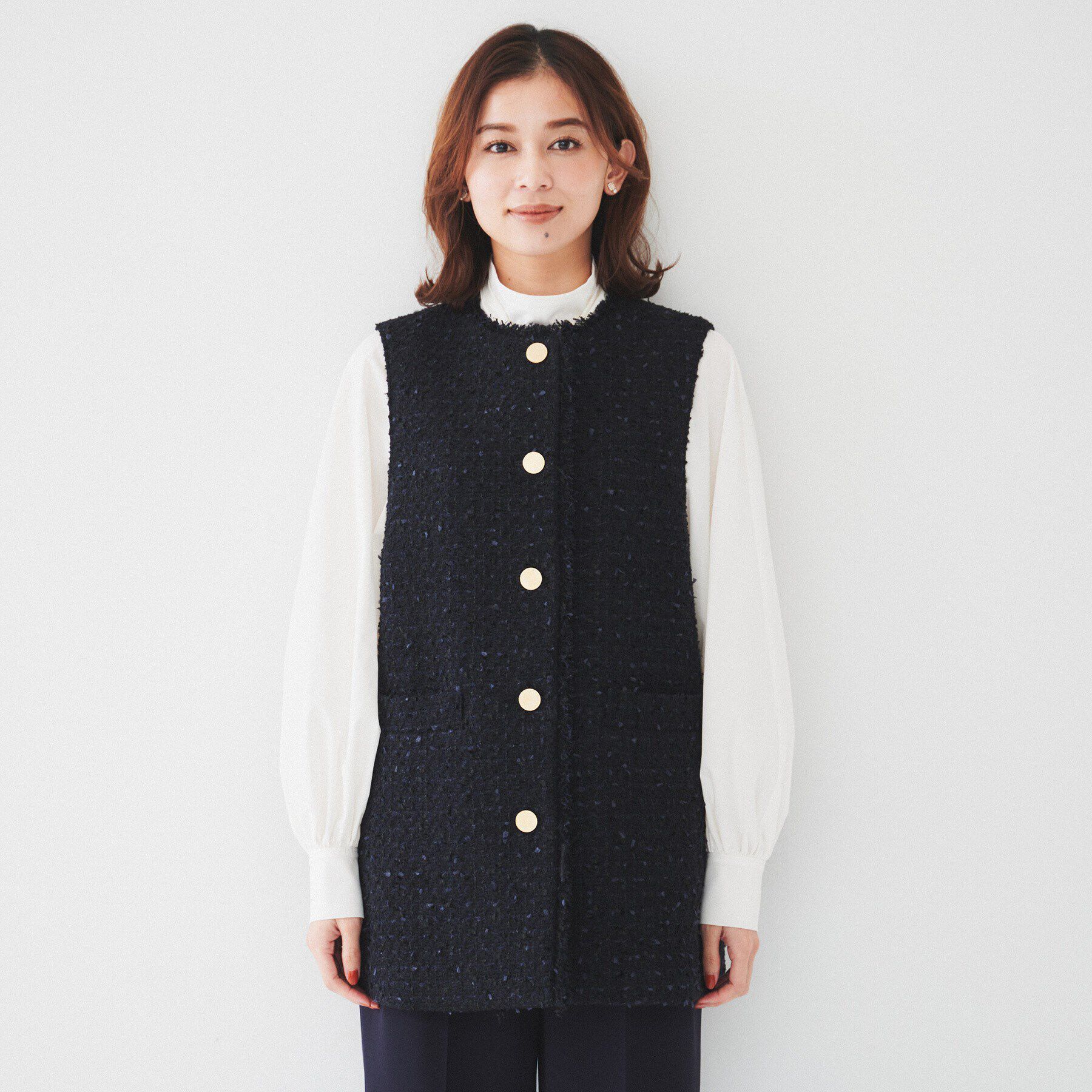 UNTITLED「ファンシーツイードジレ」|ベスト・ジレ|