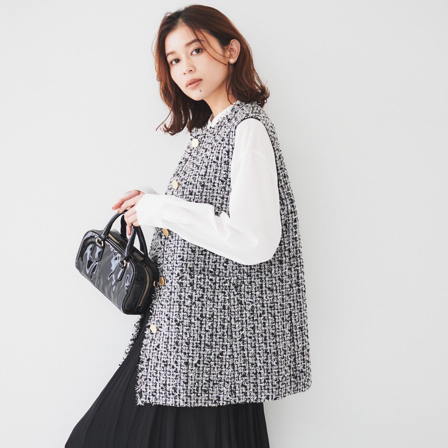 UNTITLED「ファンシーツイードジレ」|ベスト・ジレ|