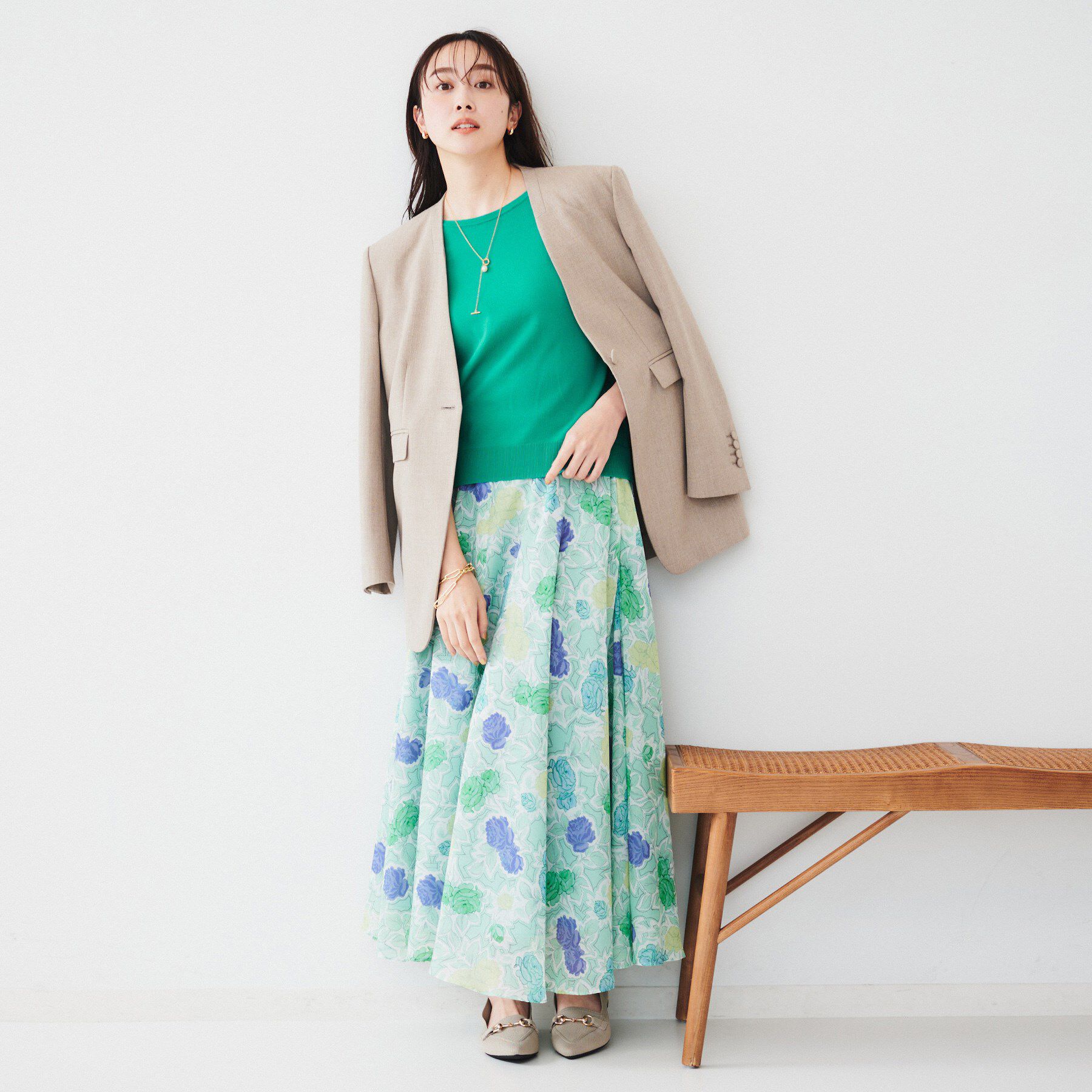 UNTITLED「【袖コンシャス/着映え/六分袖】ランタンスリーブニット」|ニット・セーター|