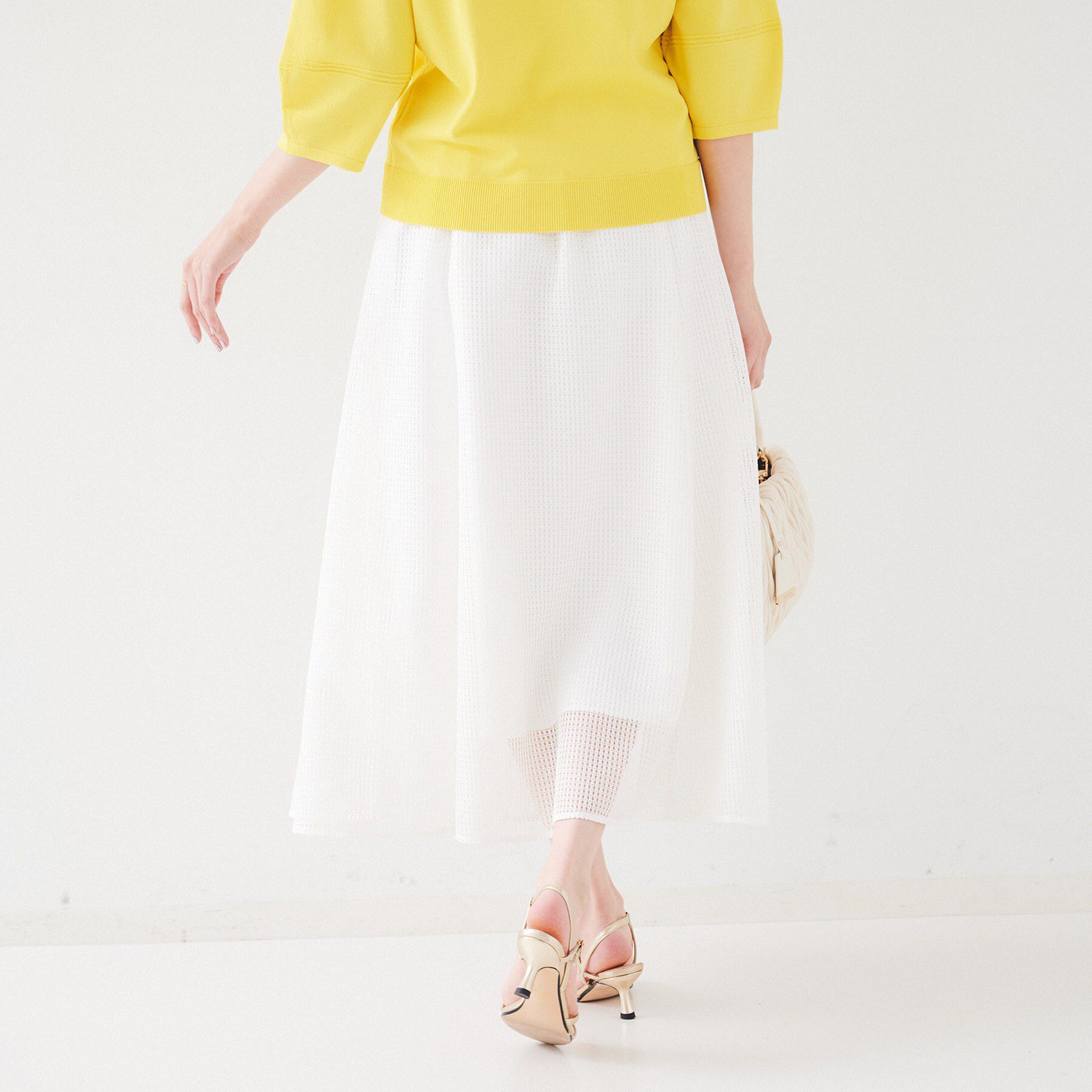 UNTITLED「【手洗い可/トレンド】メッシュフレアスカート」|スカート|