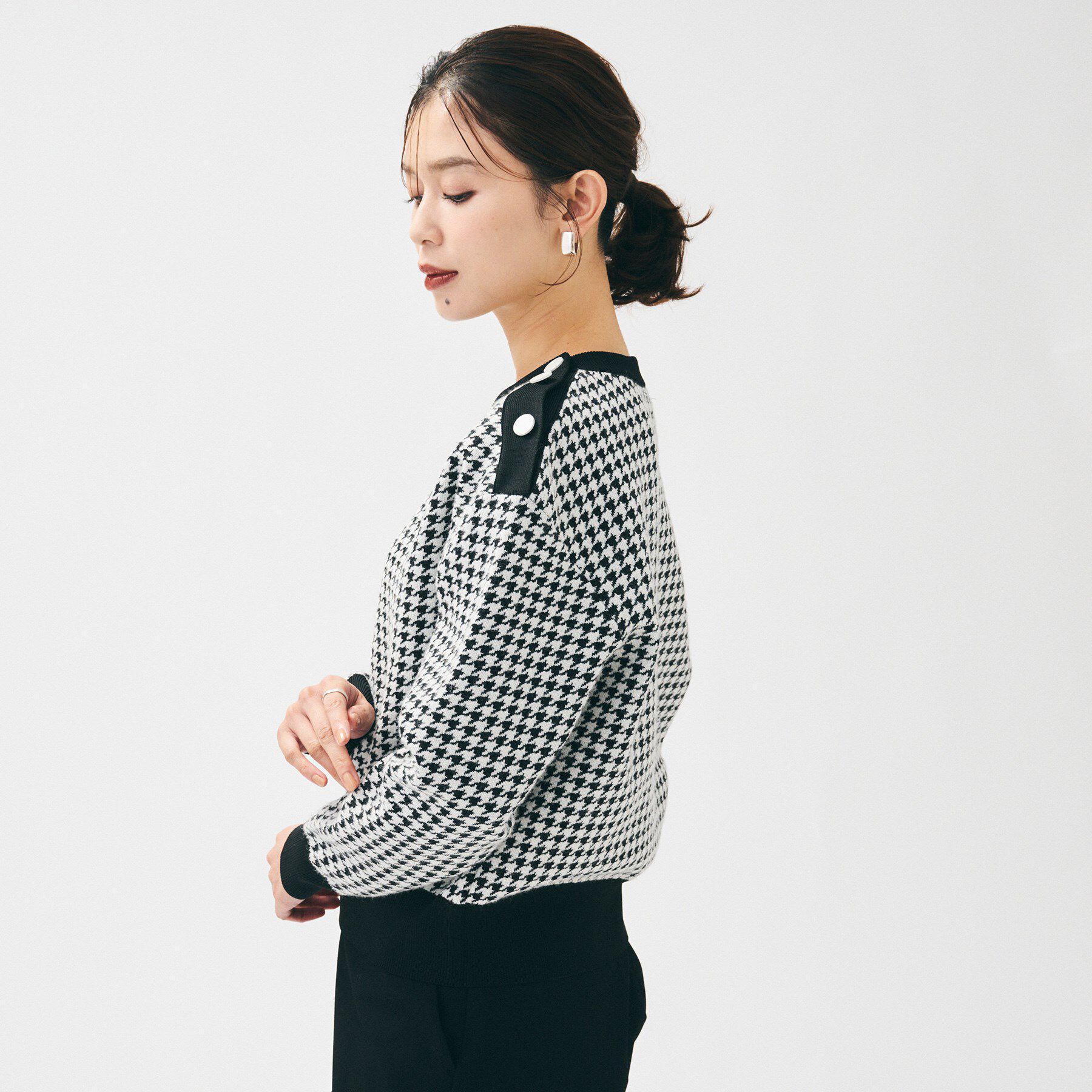 UNTITLED「【洗える/コンパクト丈】チドリジャカード プルオーバー」|ニット・セーター|