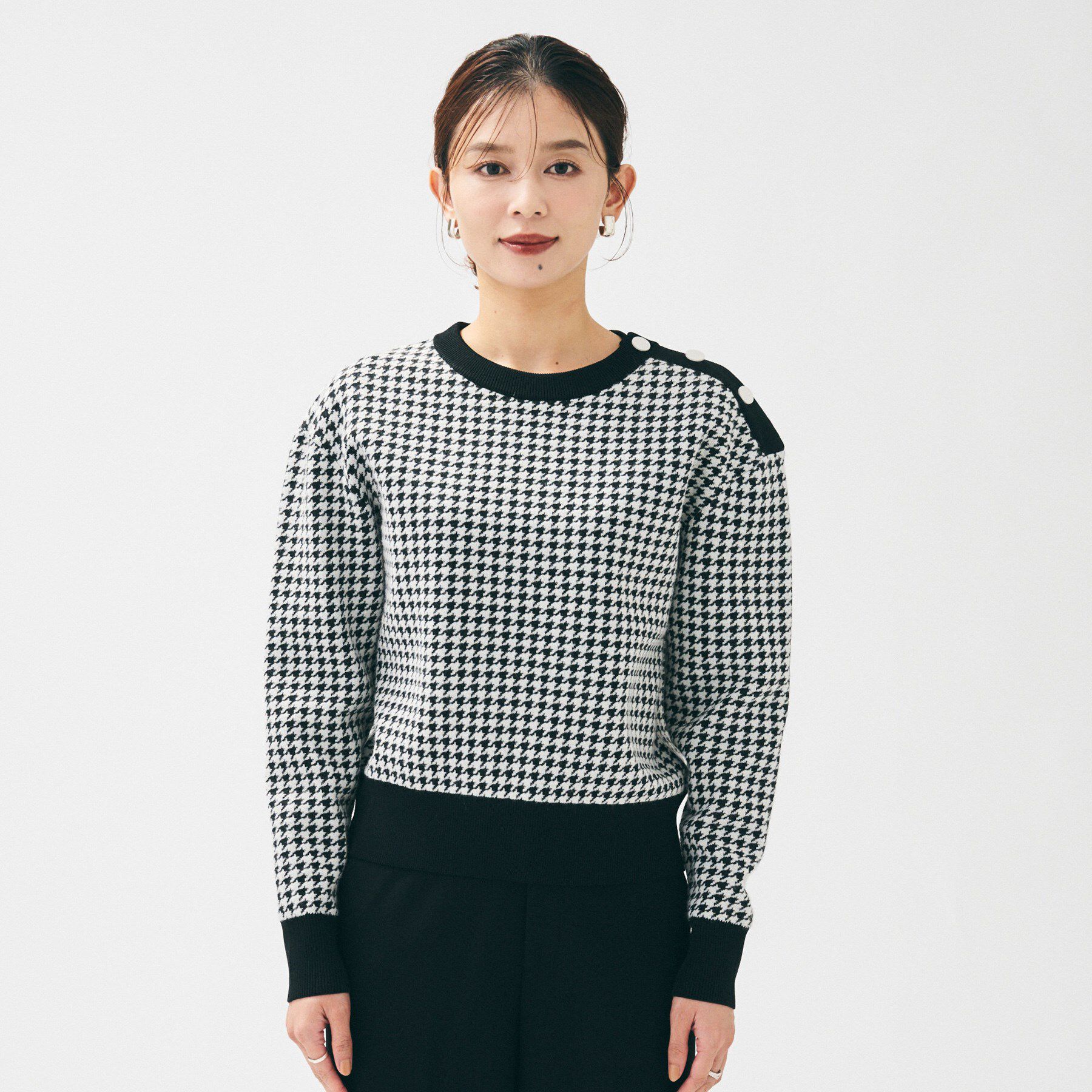 UNTITLED「【洗える/コンパクト丈】チドリジャカード プルオーバー」|ニット・セーター|