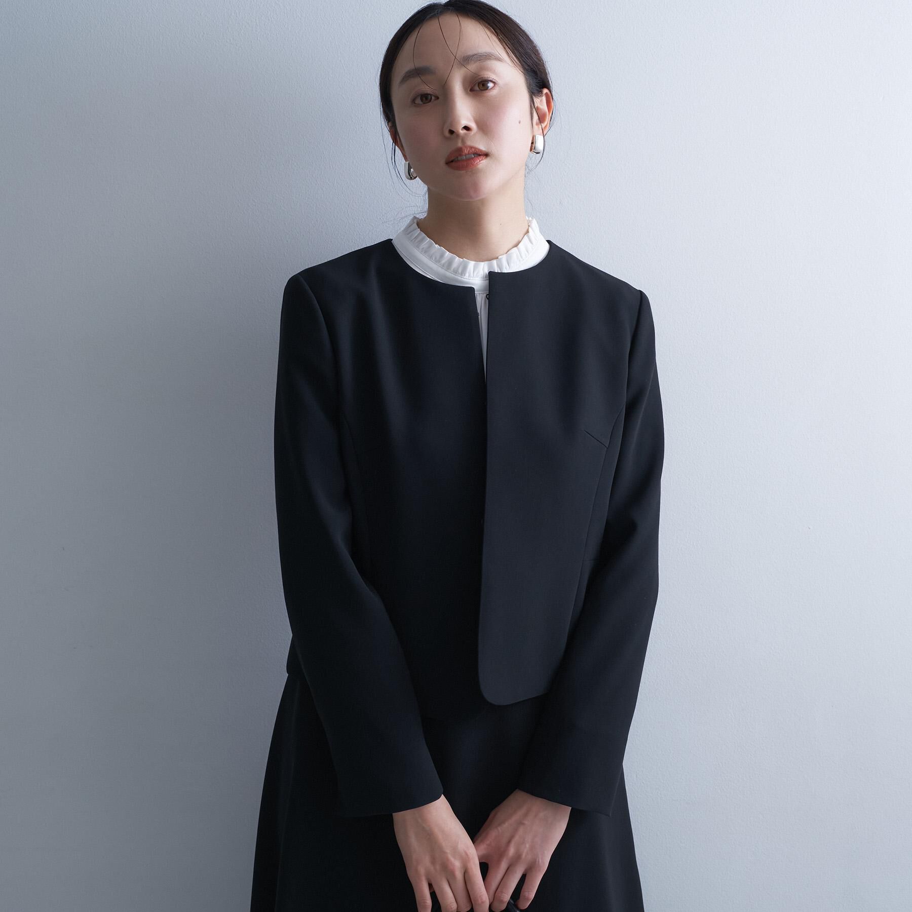 UNTITLED「【洗える/ストレッチ性/軽い】ノーカラージャケット」|ノーカラージャケット|