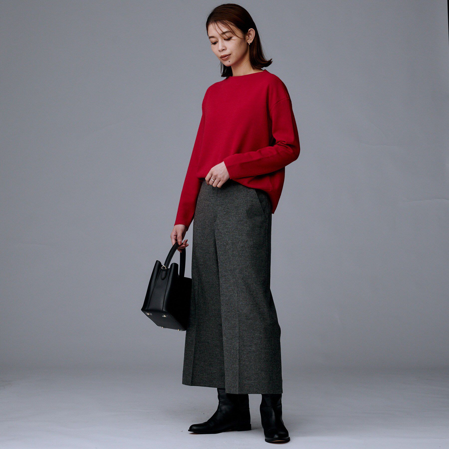 UNTITLED「【後ろウエストゴム】ミルドスムースクロップドワイドパンツ」|その他|