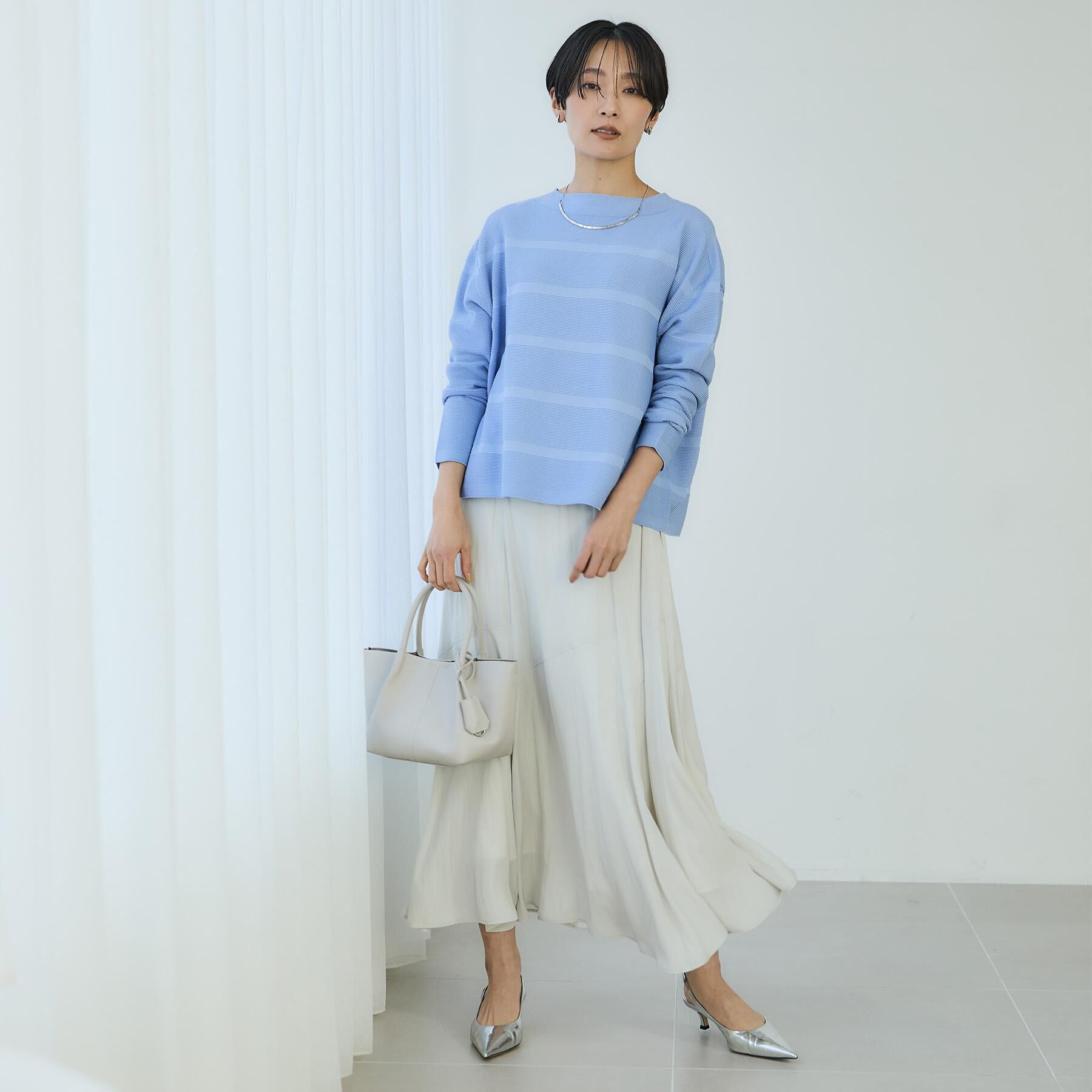 UNTITLED「【ゆったり/洗える】クロップドニットプルオーバー」|ニット・セーター|