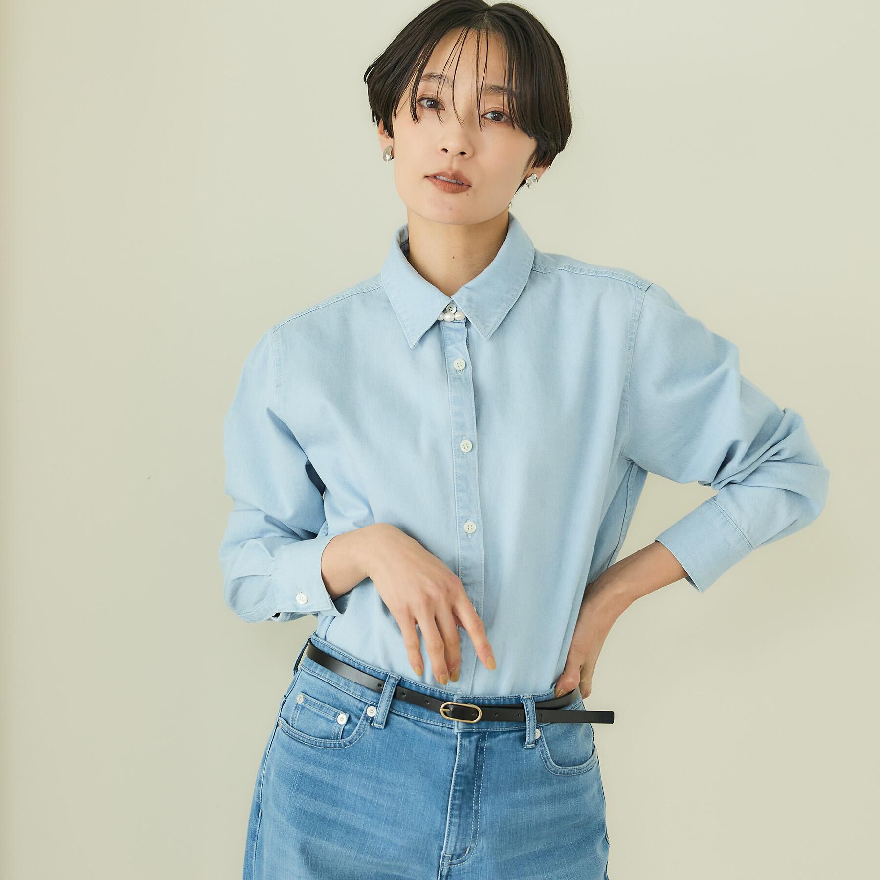 UNTITLED「ライトウェイトデニムブラウス」|シャツ・ブラウス|
