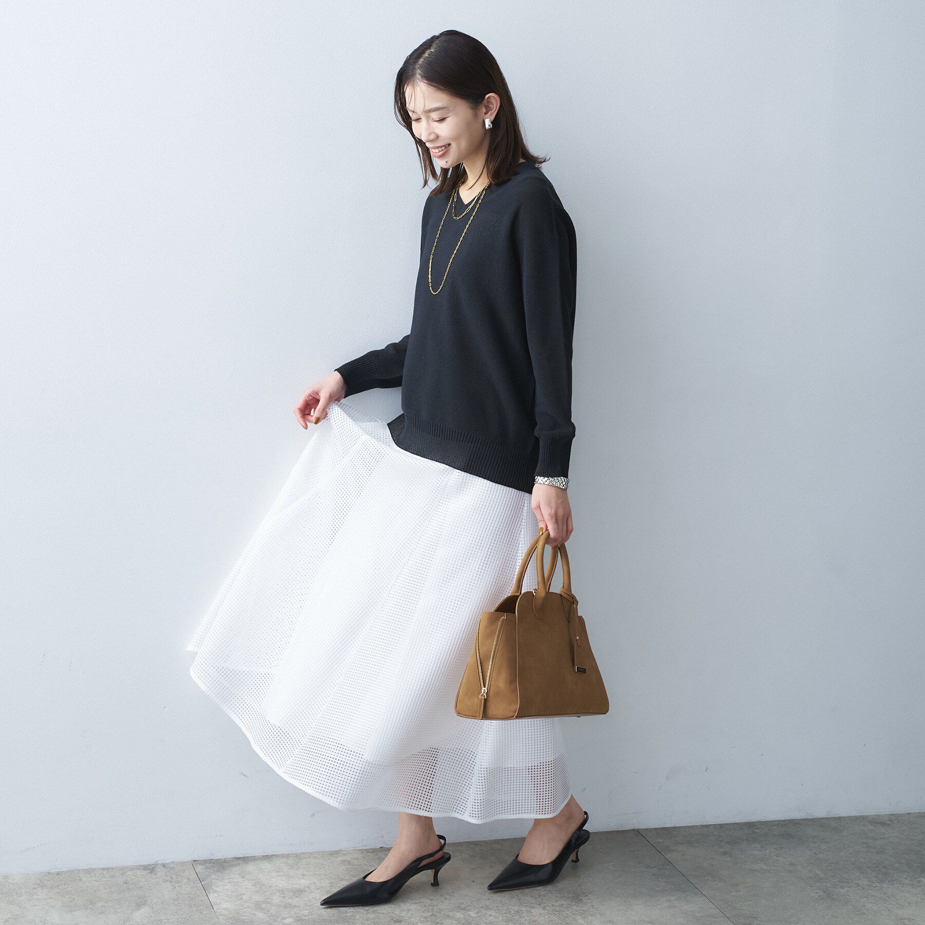 UNTITLED「ドライタッチVネックニット」|ニット・セーター|