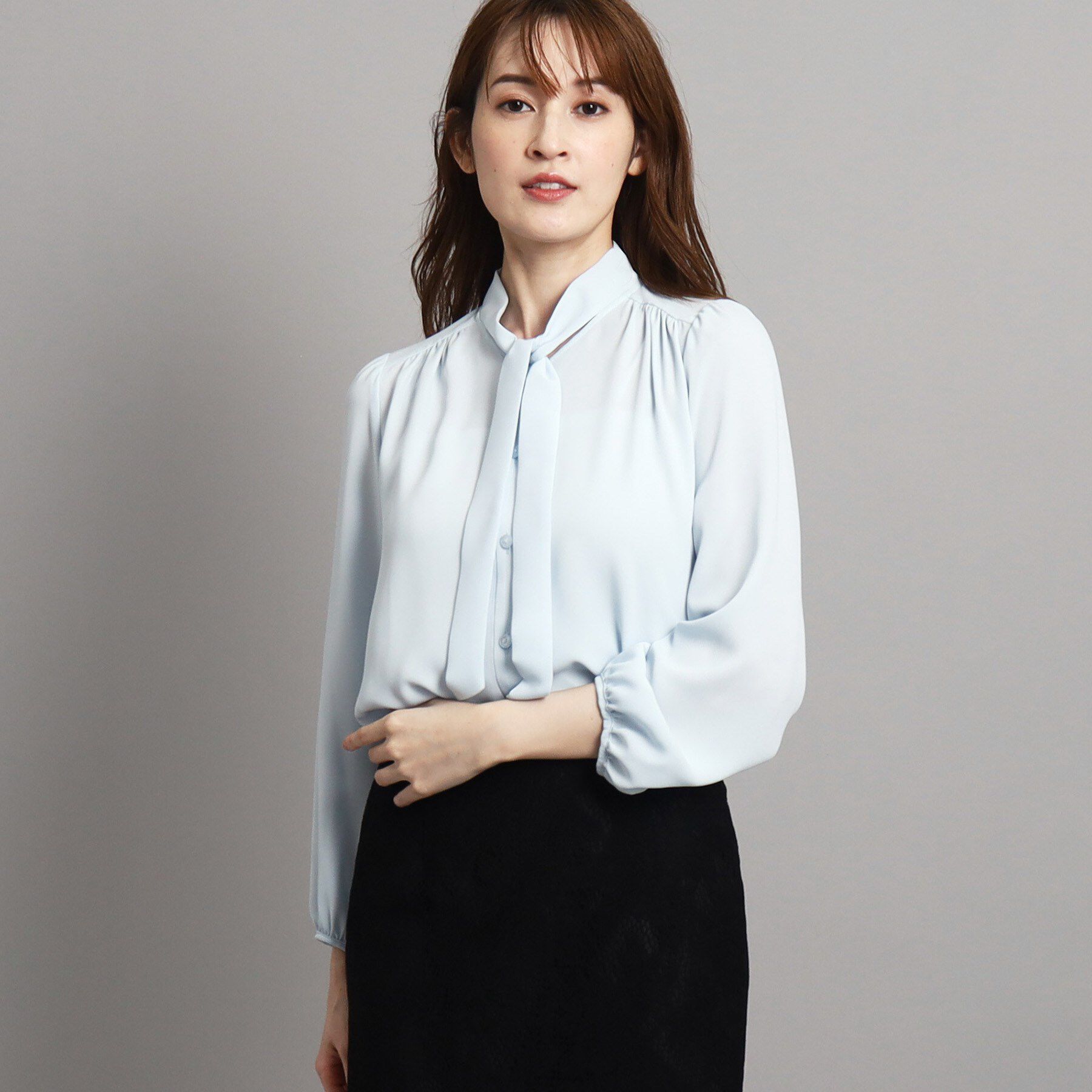 COUP DE CHANCE「【一枚着／ジャケットイン】女性らしい細ボウタイブラウス」|シャツ・ブラウス|