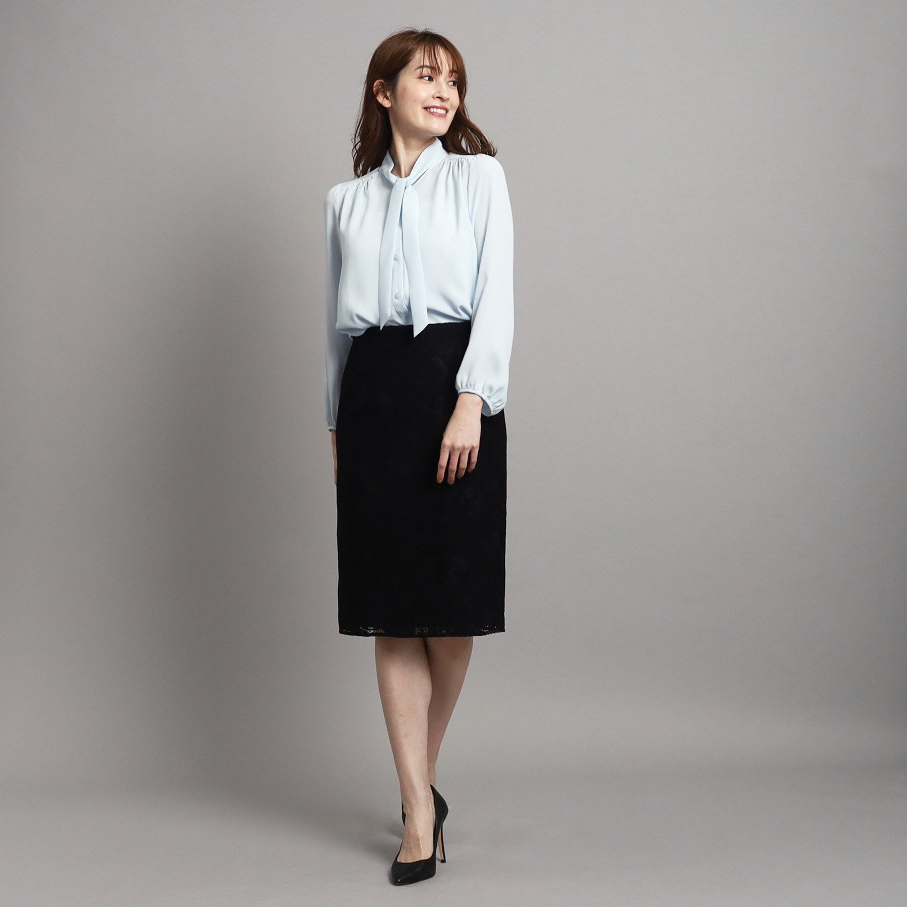 COUP DE CHANCE「【一枚着／ジャケットイン】女性らしい細ボウタイブラウス」|シャツ・ブラウス|